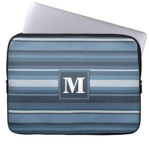 Protection Pour Ordinateur Portable Bandes gris monogramme