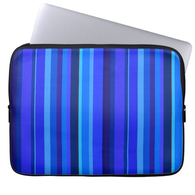 Protection Pour Ordinateur Portable Bandes verticales bleues (Devant)