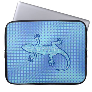 Protection Pour Ordinateur Portable Batik Tribal Gecko - bleu denim doux