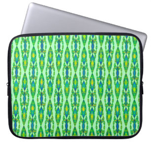 Protection Pour Ordinateur Portable Batik Tribal - Menthe, Vert Émeraude et Bleu