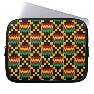 Protection Pour Ordinateur Portable Black, Green, Red, et Yellow Kente Cloth