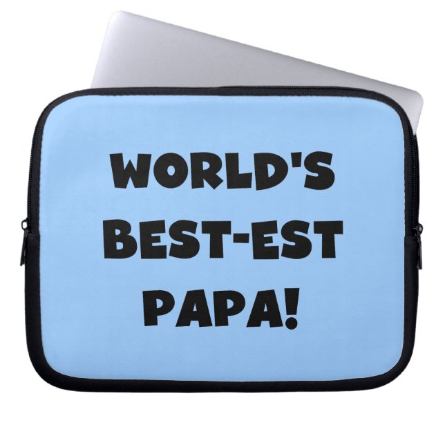 Protection Pour Ordinateur Portable Black Text World's Best of Papa Tshirts and Gifts (Devant)