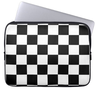 Protection Pour Ordinateur Portable Black, White Checkerboard