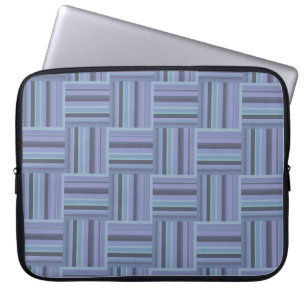Protection Pour Ordinateur Portable Blue-grey stripes weave pattern