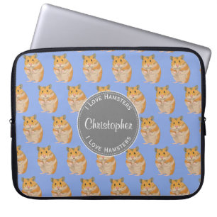 Protection Pour Ordinateur Portable Blue I love Hamsters Hamster Motif