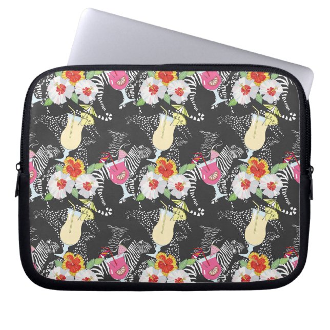 Protection Pour Ordinateur Portable Boissons Tropicales Avec Animaux (Devant)