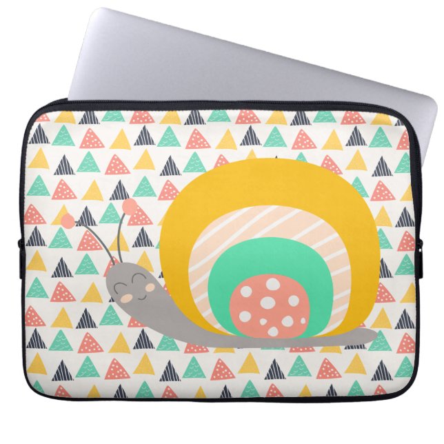 Protection Pour Ordinateur Portable Bon escargot sur les triangles (Devant)
