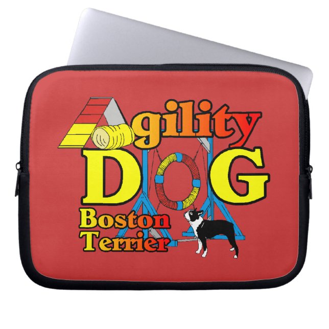 Protection Pour Ordinateur Portable Boston Terrier Agilité (Devant)