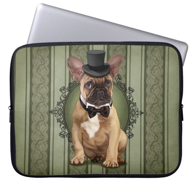 Protection Pour Ordinateur Portable Bouledogue français de monsieur (Devant)