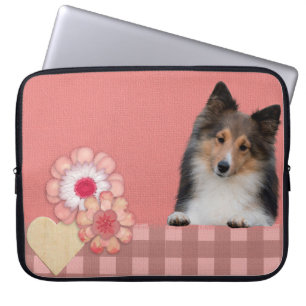 Protection Pour Ordinateur Portable Bouteilles de coeur de Shetland Sheepdog