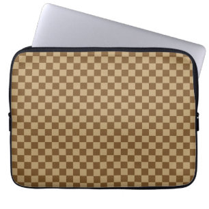 Protection Pour Ordinateur Portable Brown Classic Checkerboard by Shirley Taylor