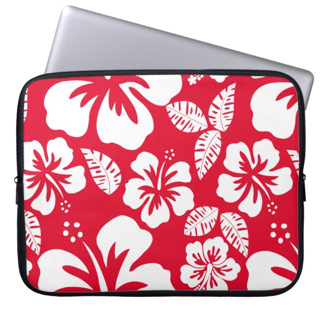 Protection Pour Ordinateur Portable Cadmium Rouge Hibiscus Tropical Fleurs (Devant)