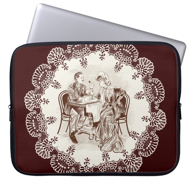 Protection Pour Ordinateur Portable café et amour (Devant)