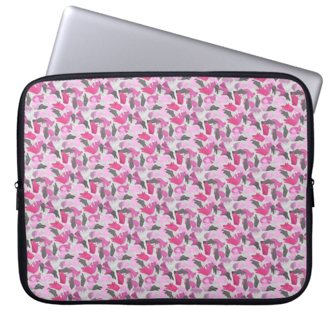Protection Pour Ordinateur Portable Camouflage animal Silhouette rose (Devant)