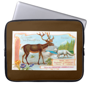Protection Pour Ordinateur Portable Caribou vintage (rennes) et renard arctique