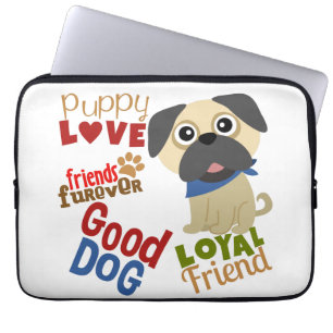 Protection Pour Ordinateur Portable Carlin Dog meilleur ami