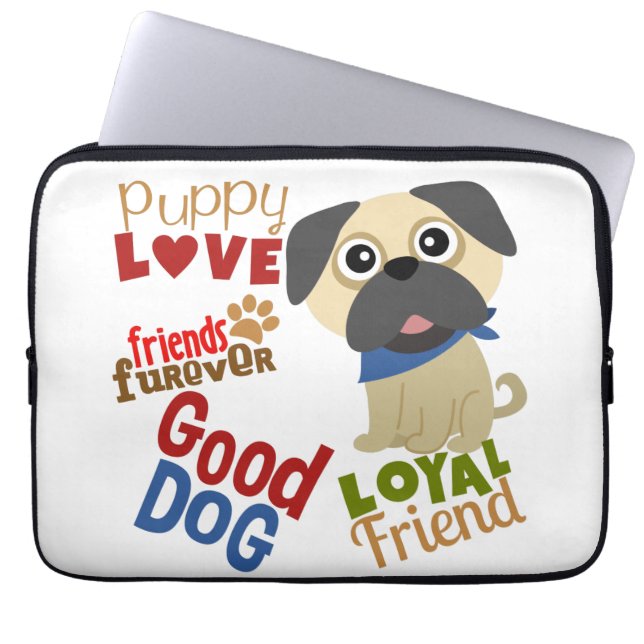 Protection Pour Ordinateur Portable Carlin Dog meilleur ami (Devant)