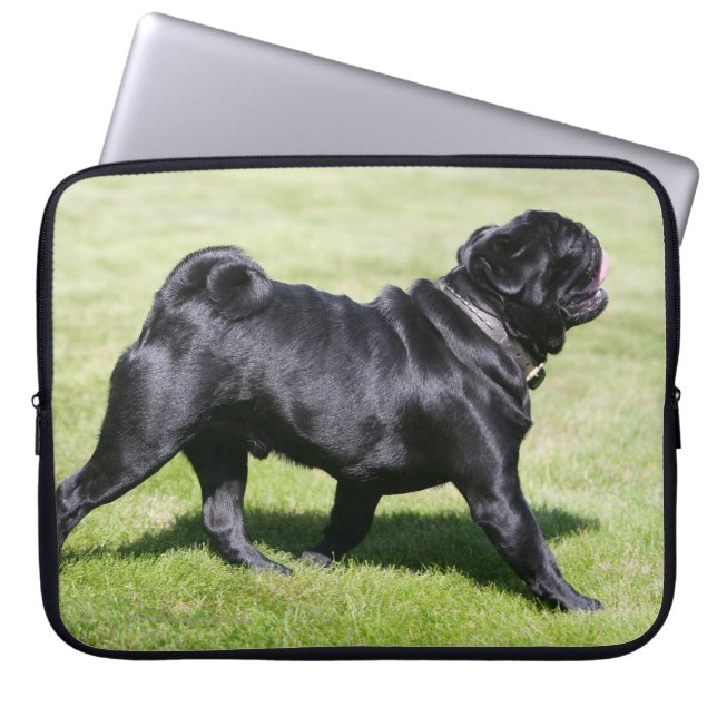 Protection Pour Ordinateur Portable Carlin noir haletant tout en marchant (Devant)