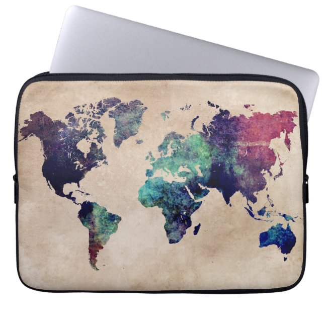 Protection Pour Ordinateur Portable carte 10 du monde (Devant)