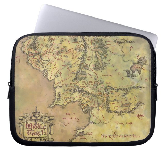 Protection Pour Ordinateur Portable Carte de la Terre centrale (Devant)