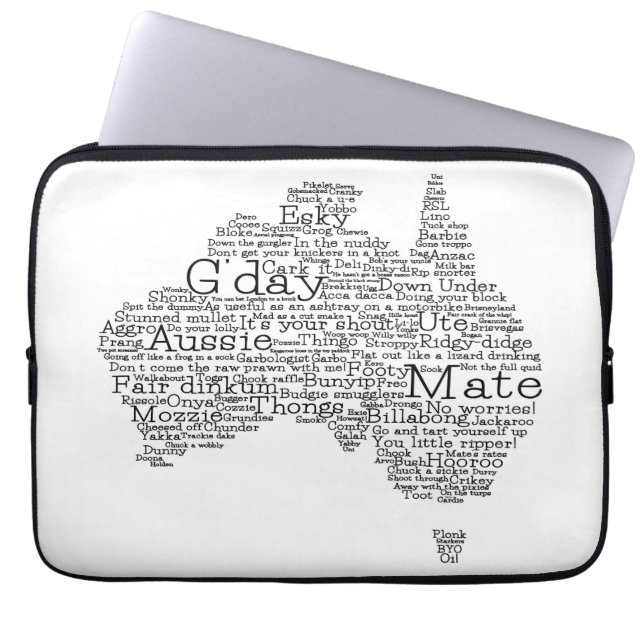 Protection Pour Ordinateur Portable Carte de l'argot australien (Devant)