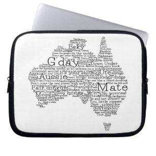 Protection Pour Ordinateur Portable Carte de l'argot australien
