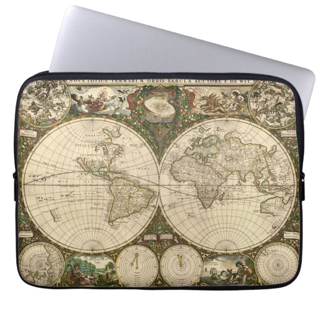 Protection Pour Ordinateur Portable Carte du monde 1660 par Frederick de Wit (Devant)
