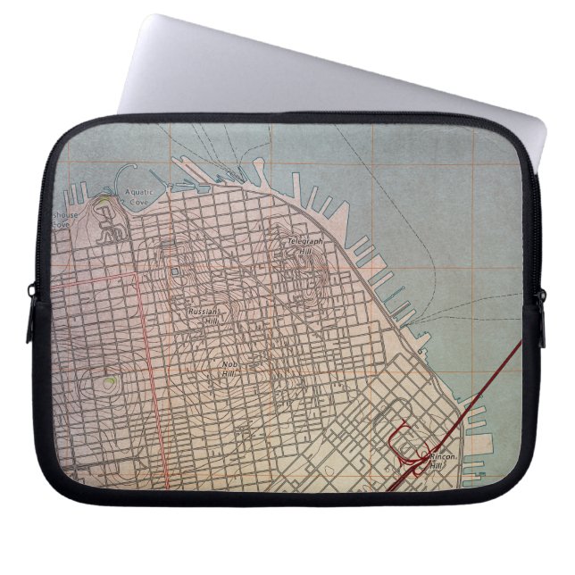 Protection Pour Ordinateur Portable Carte topographique d'East San Francisco (Devant)