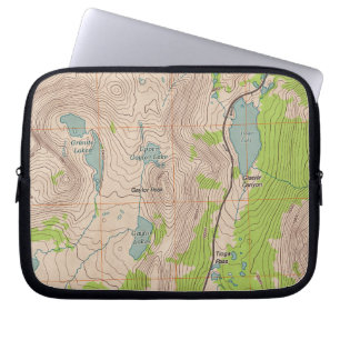Protection Pour Ordinateur Portable Carte topographique du col Tioga, Californie