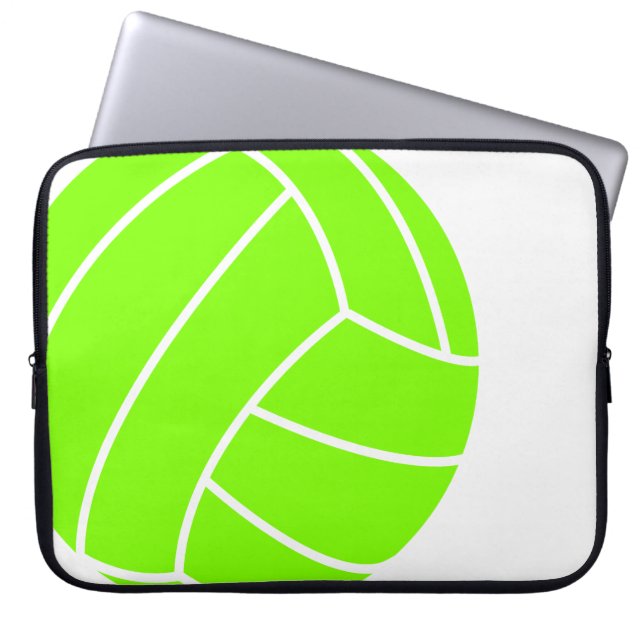 Protection Pour Ordinateur Portable Chartreuse, volley-ball néon vert (Devant)