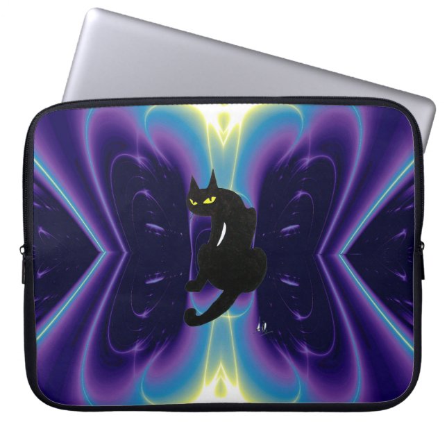 PROTECTION POUR ORDINATEUR PORTABLE CHAT NOIR (Devant)