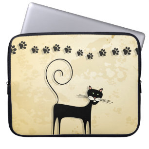 Protection Pour Ordinateur Portable chat noir