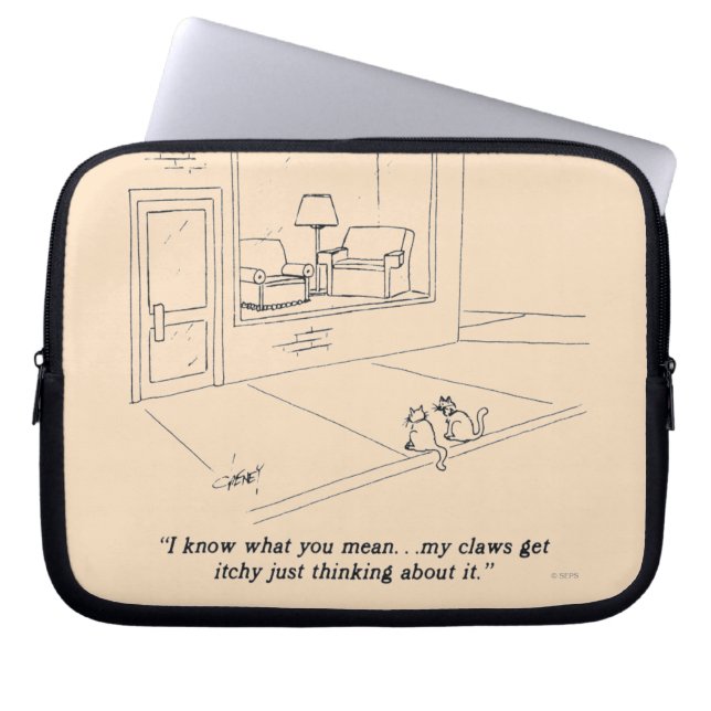 Protection Pour Ordinateur Portable Chats griffant des meubles (Devant)