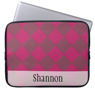 Protection Pour Ordinateur Portable Chèques colorés - Framboise