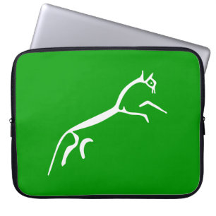 Protection Pour Ordinateur Portable Cheval Blanc (Château d'Uffington) - Vert Herbe