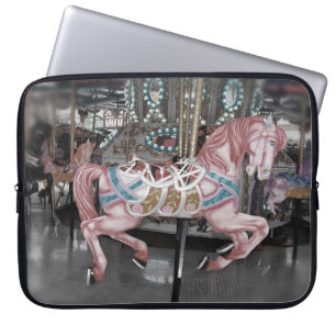 Protection Pour Ordinateur Portable Cheval carrousel rose