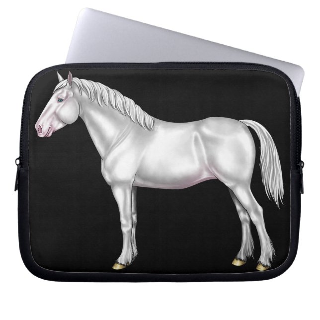 Protection Pour Ordinateur Portable Cheval de trait - blanc (Devant)