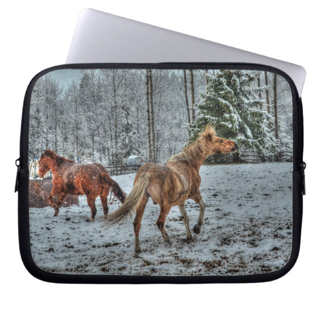 Protection Pour Ordinateur Portable Chevaux - American Western Theme (Devant)