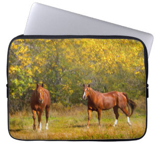 Protection Pour Ordinateur Portable Chevaux d'automne d'or