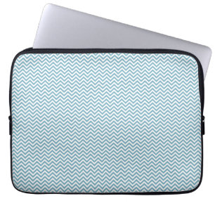 Protection Pour Ordinateur Portable Chevron bleu avec Monogramme