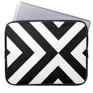 Protection Pour Ordinateur Portable Chevrons noirs et blancs