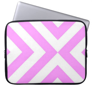 Protection Pour Ordinateur Portable Chevrons rose et blanc Manches d'ordinateur