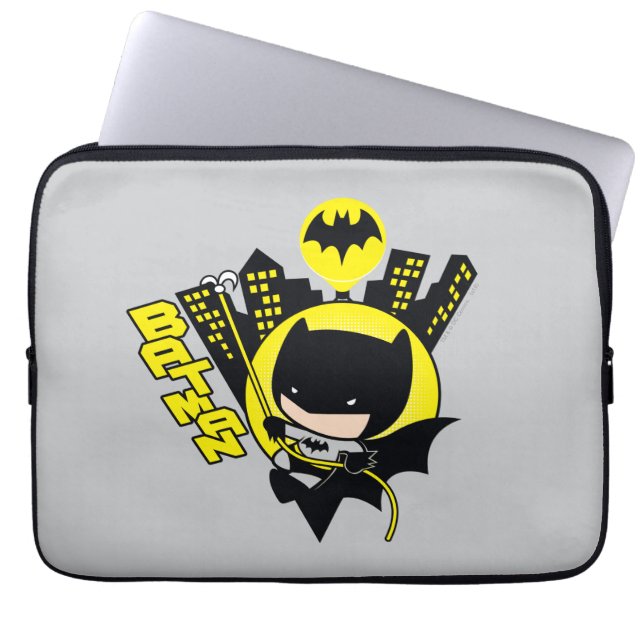 Protection Pour Ordinateur Portable Chibi Batman Évolue La Ville (Devant)