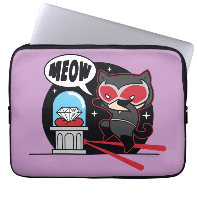 Protection Pour Ordinateur Portable Chibi Catwoman à voler un diamant (Devant)