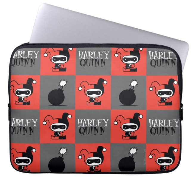 Protection Pour Ordinateur Portable Chibi Harley Quinn Checker Motif (Devant)