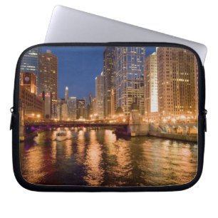 Protection Pour Ordinateur Portable Chicago, Illinois, vue panoramique et rivière Chic
