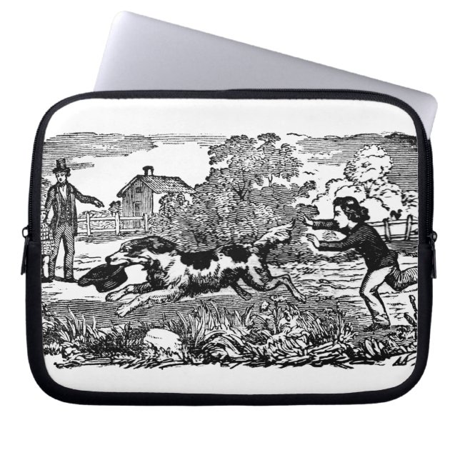 Protection Pour Ordinateur Portable Chien courant art animal antique illustration vict (Devant)