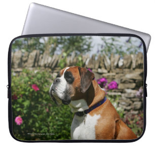 Protection Pour Ordinateur Portable Chien de boxeur en fleurs