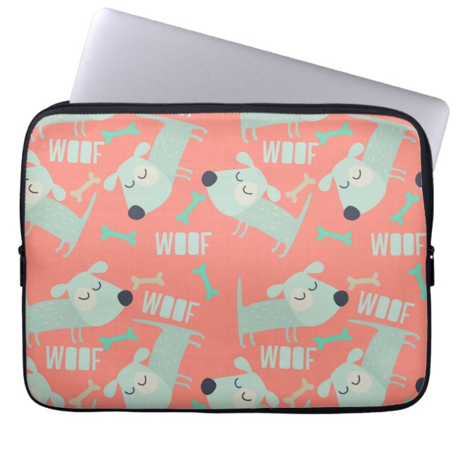 Protection Pour Ordinateur Portable Chiens et os de Woof (Devant)