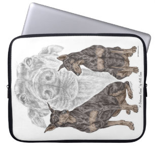 Protection Pour Ordinateur Portable Chiens noirs Doberman